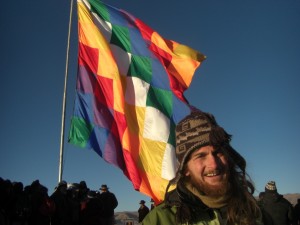 die grosse Fahne der Aymara Indianer - die muss man einfach fotographieren! 