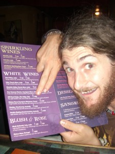 ...fuer uns nicht, deswegen war Alex ganz aus dem HAeuschen als er etwas aus der Heimat auf dieser Weinkarte fand :-)